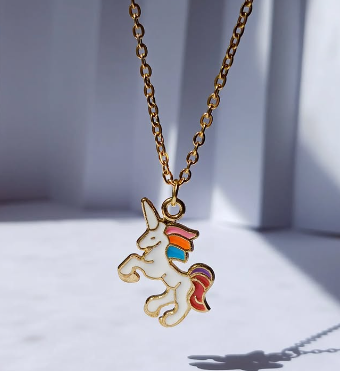 Golden Unicorn Necklace